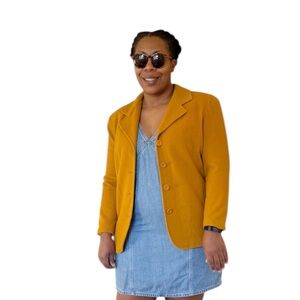 Hunt Club Blazer Vintage Wool Blend Button Front